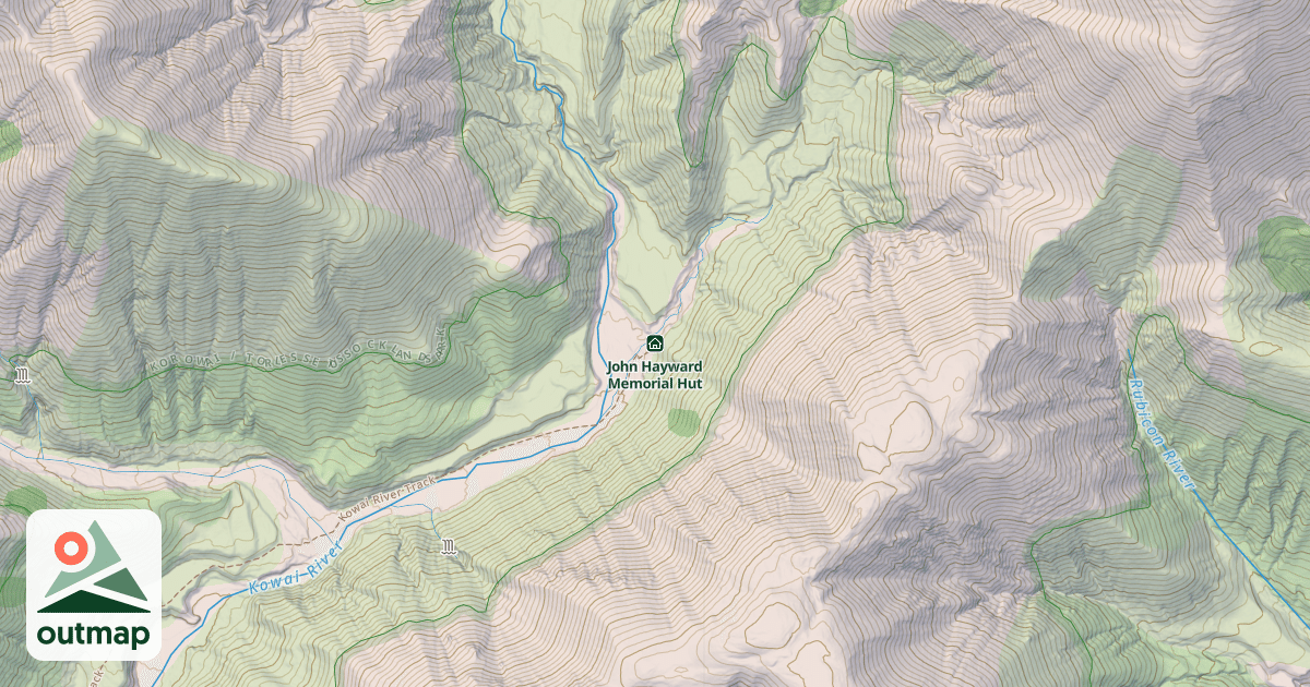 Map of John Hayward Memorial Hut