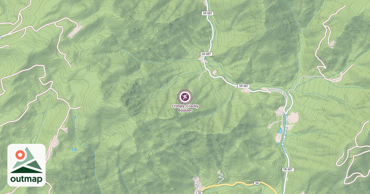 Map of Crimpy, Cracky Boulder
