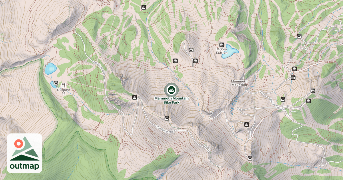 Map of Mammoth Mountain Bike Park