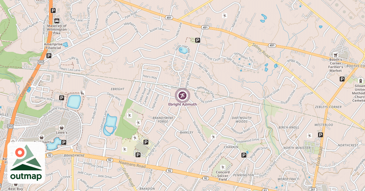 Map of Ebright Azimuth