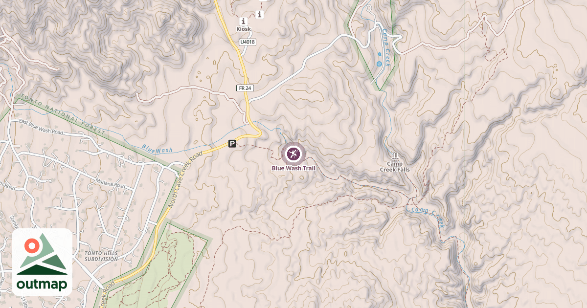 Map of Blue Wash Trail