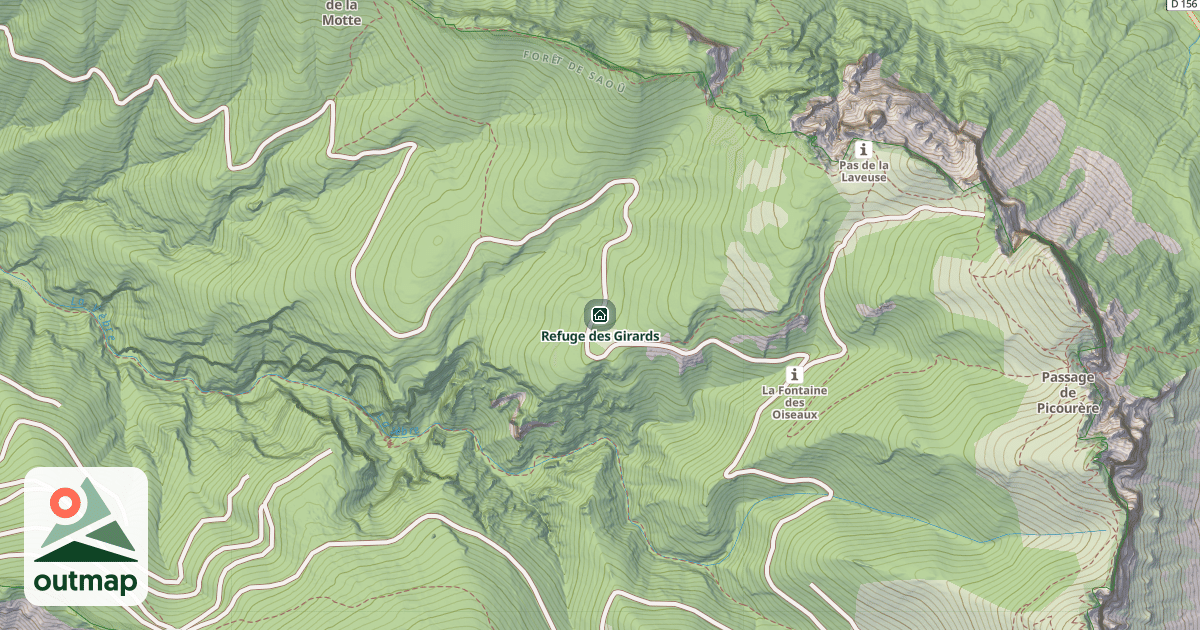 Map of Refuge des Girards