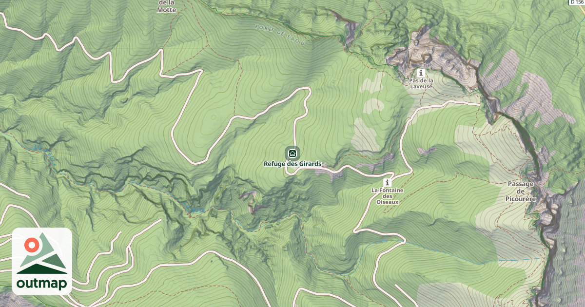 Map of Refuge des Girards