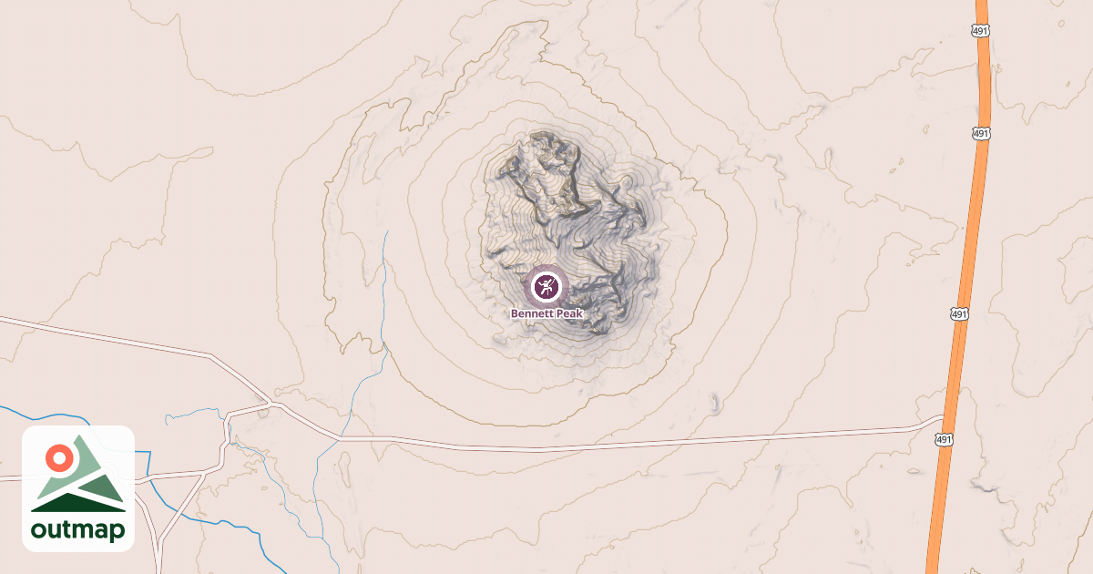 Map of Bennett Peak