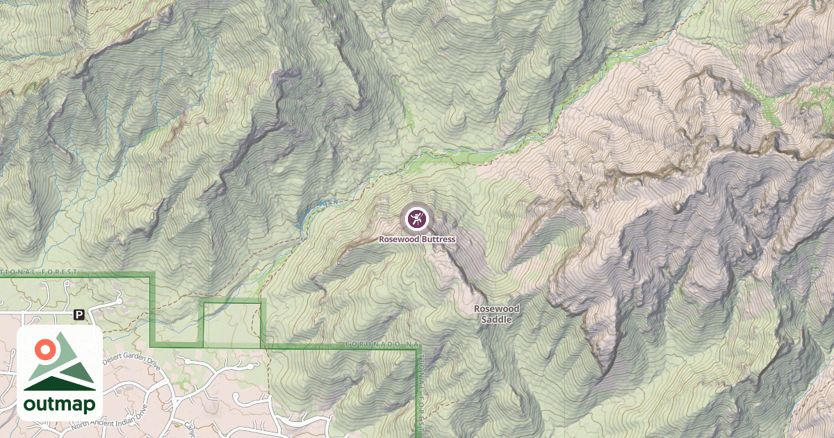 Map of Rosewood Buttress
