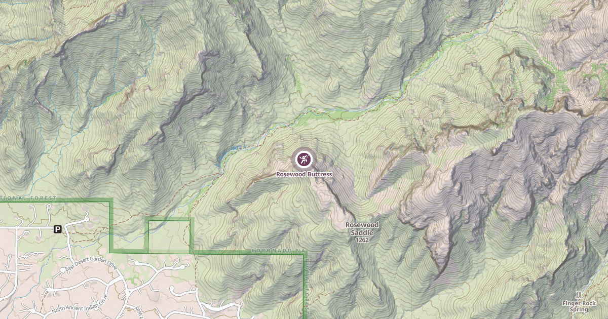 Map preview of Rosewood Buttress