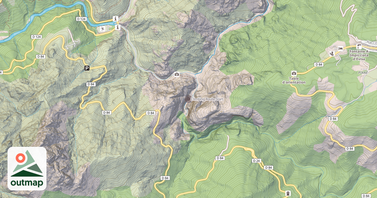 Map of Climbing Route Start