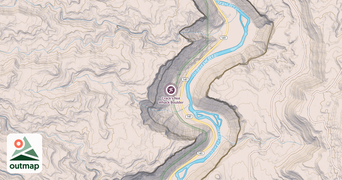 Map of Crack's Not Whack Boulder