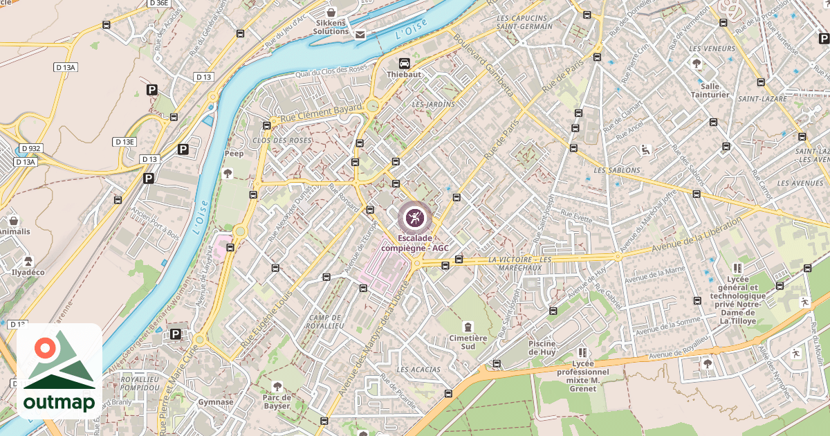 Map of Escalade compiègne - AGC