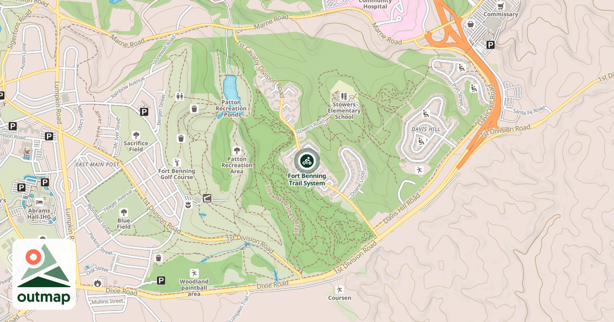 Map of Fort Benning Trail System