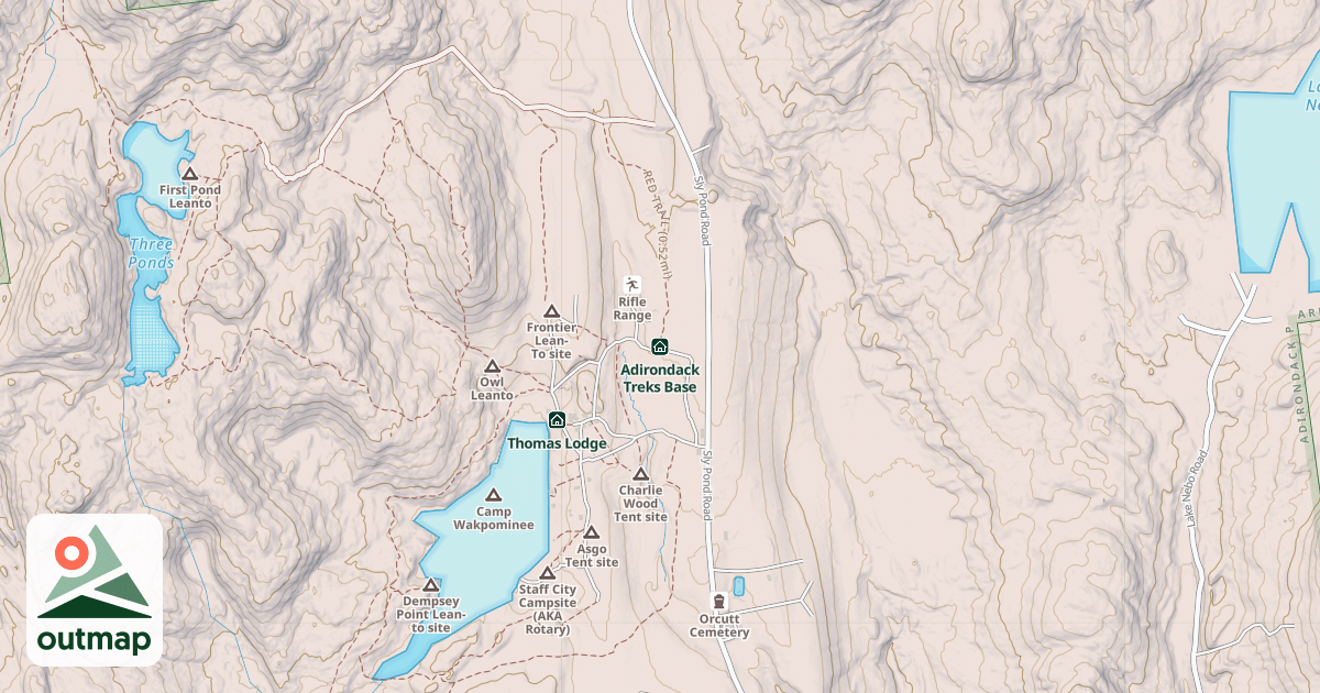 Map of Adirondack Treks Base