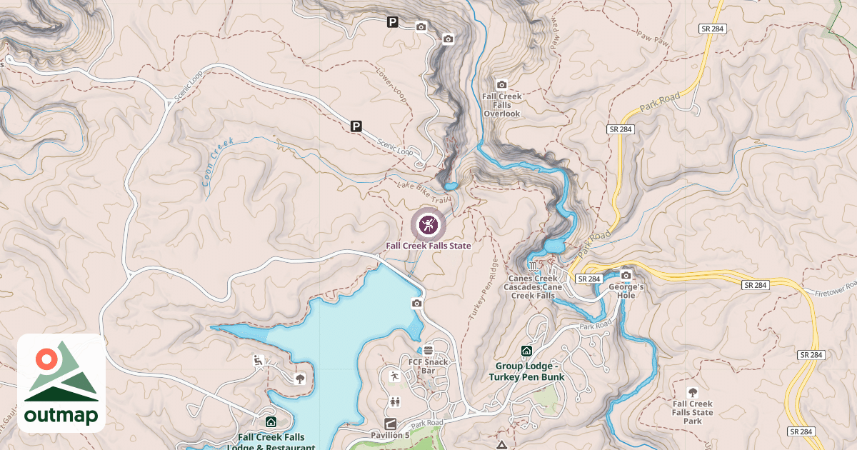 Map of Fall Creek Falls State