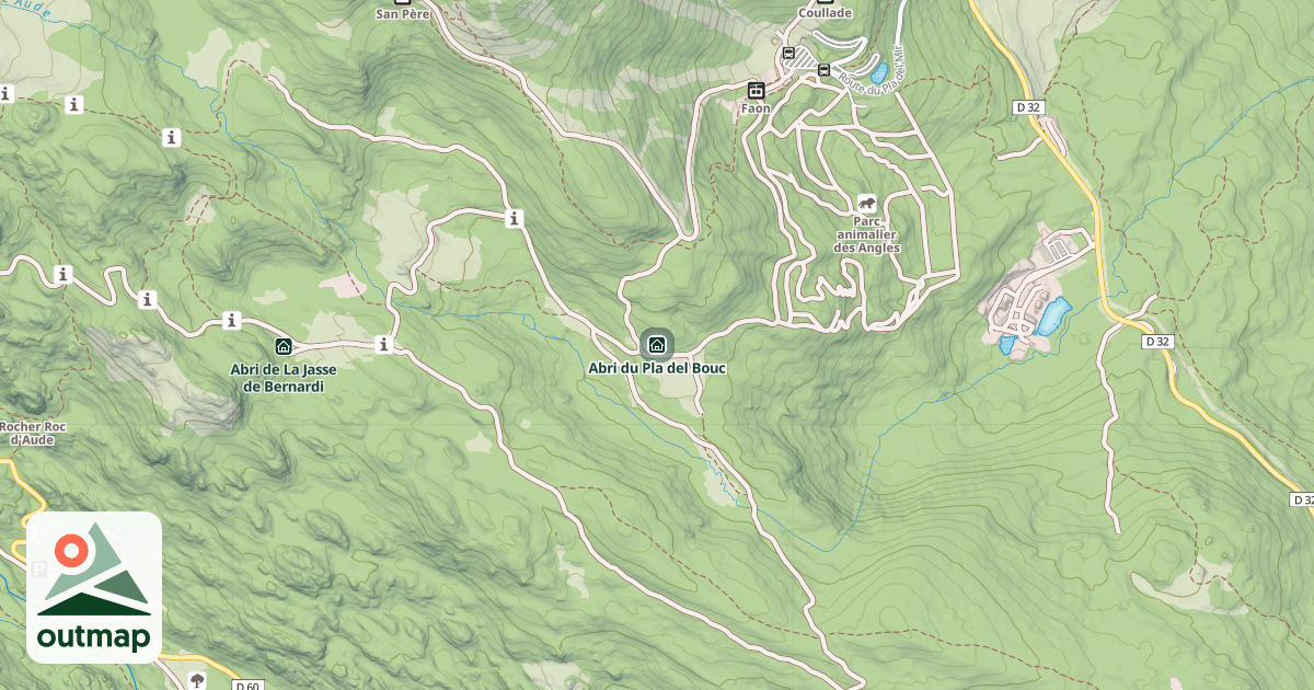 Map of Abri du Pla del Bouc