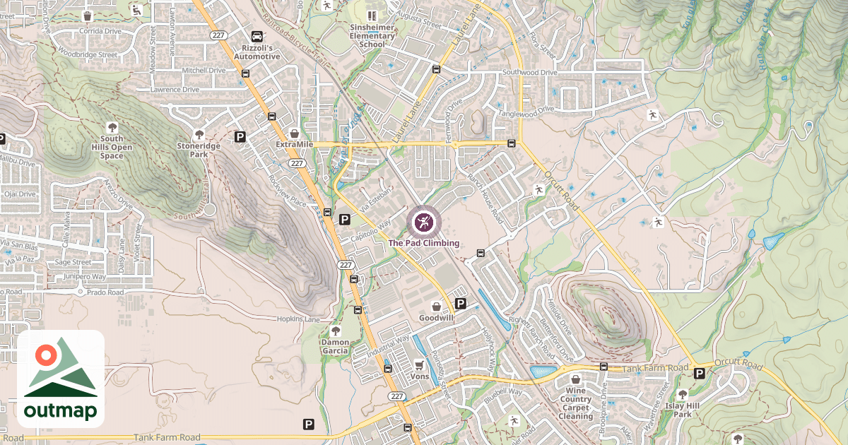 Map of The Pad Climbing