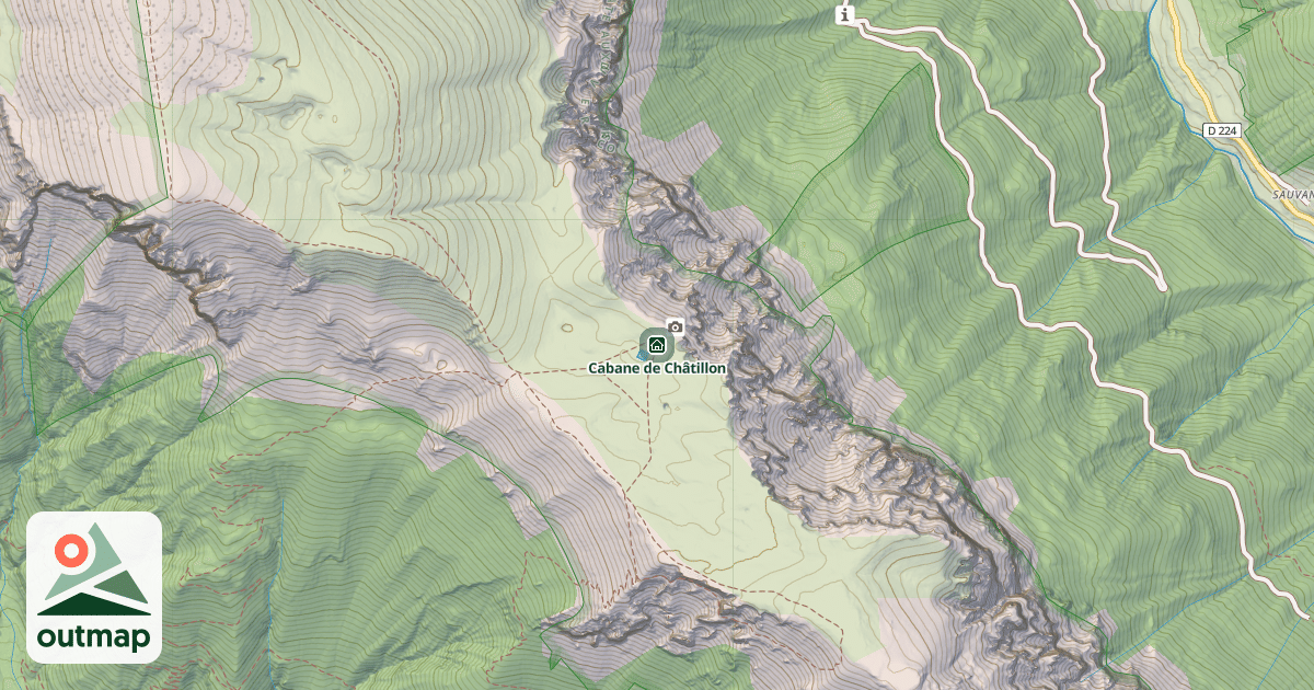 Map of Cabane de Châtillon