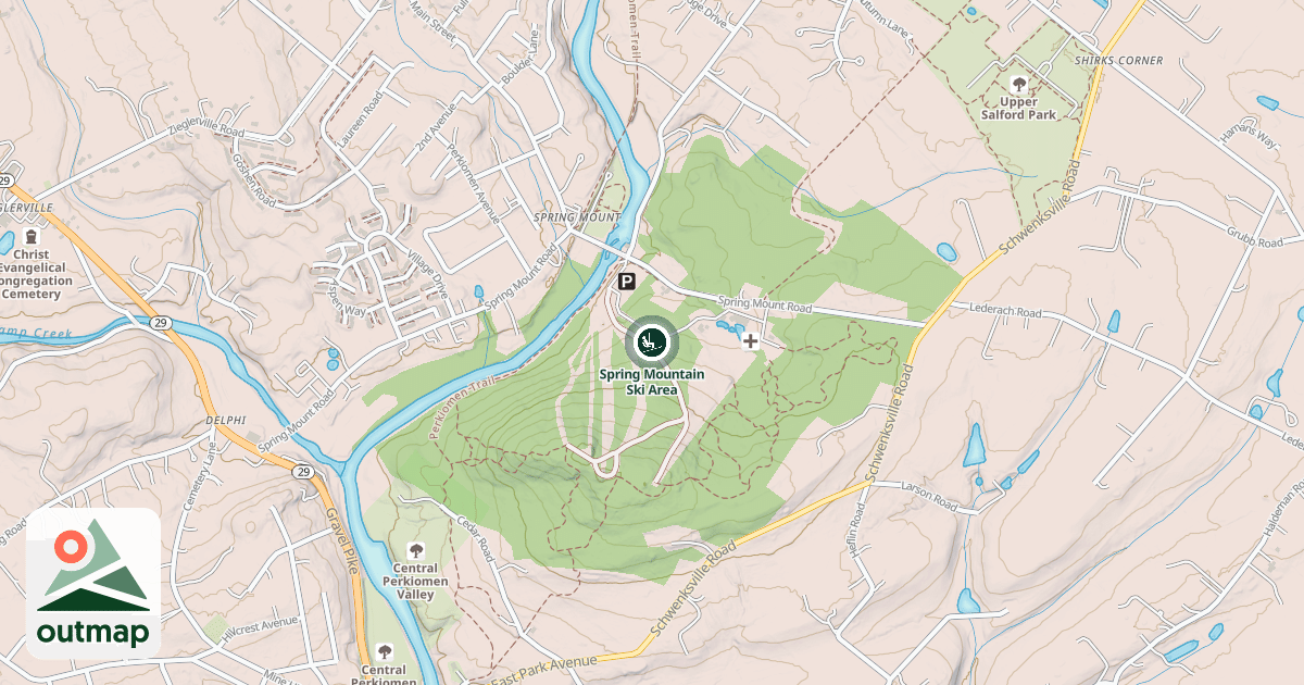 Map of Spring Mountain Ski Area