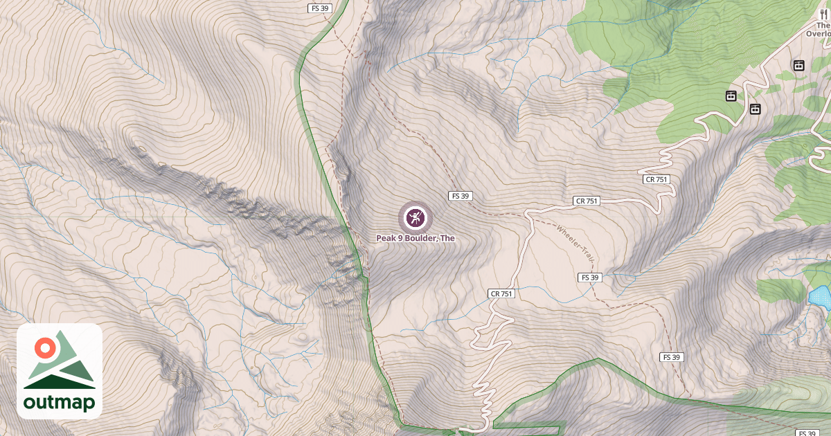 Map of Peak 9 Boulder, The
