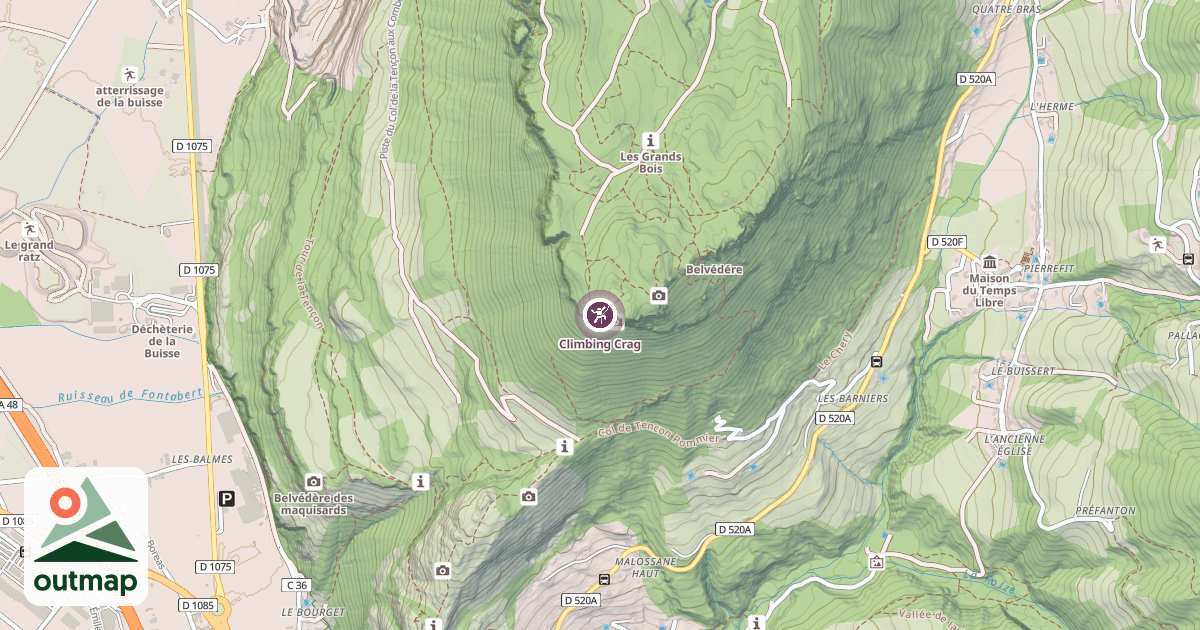 Map of Climbing Crag