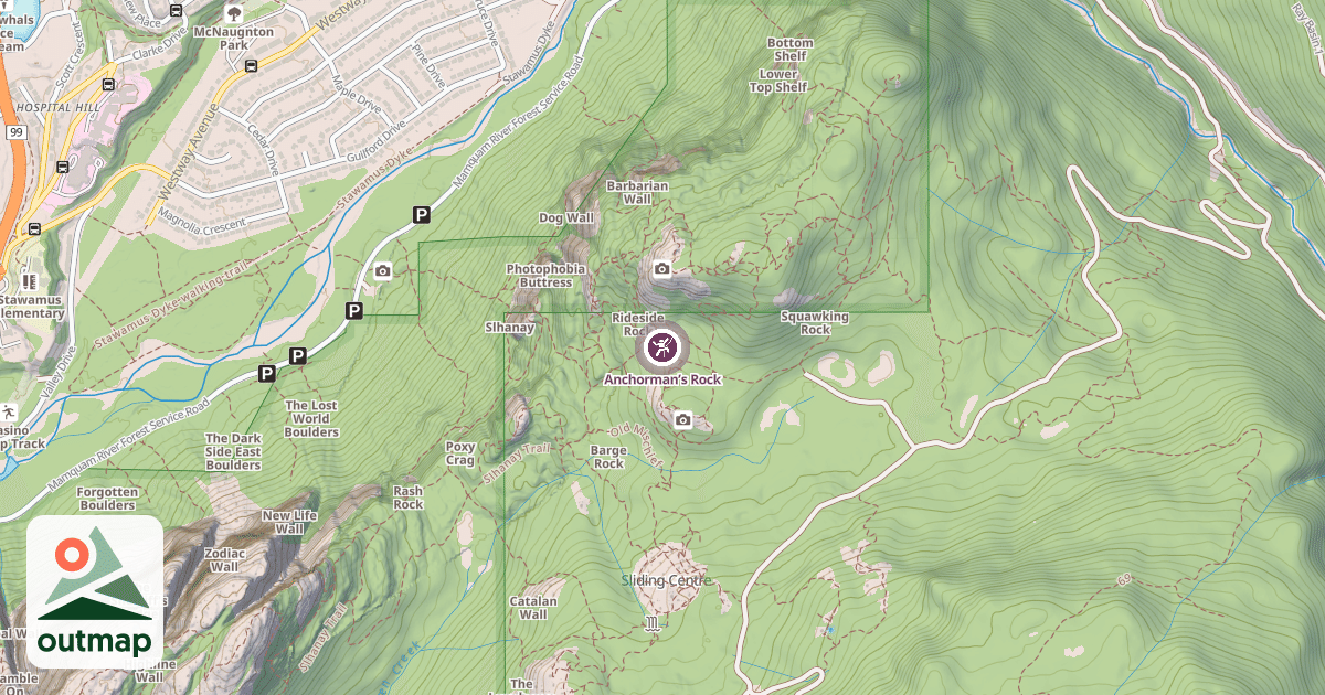 Map of Anchorman’s Rock