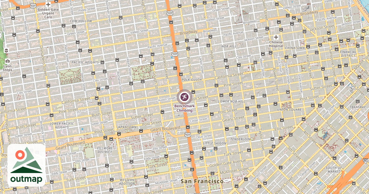 Map of Benchmark Climbing