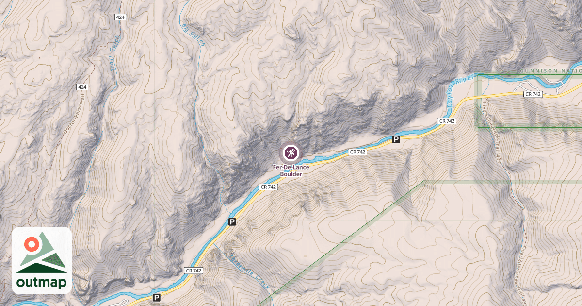 Map of Fer-De-Lance Boulder