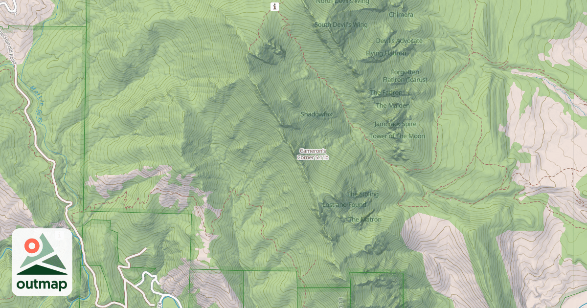 Map of Cameron's Corner