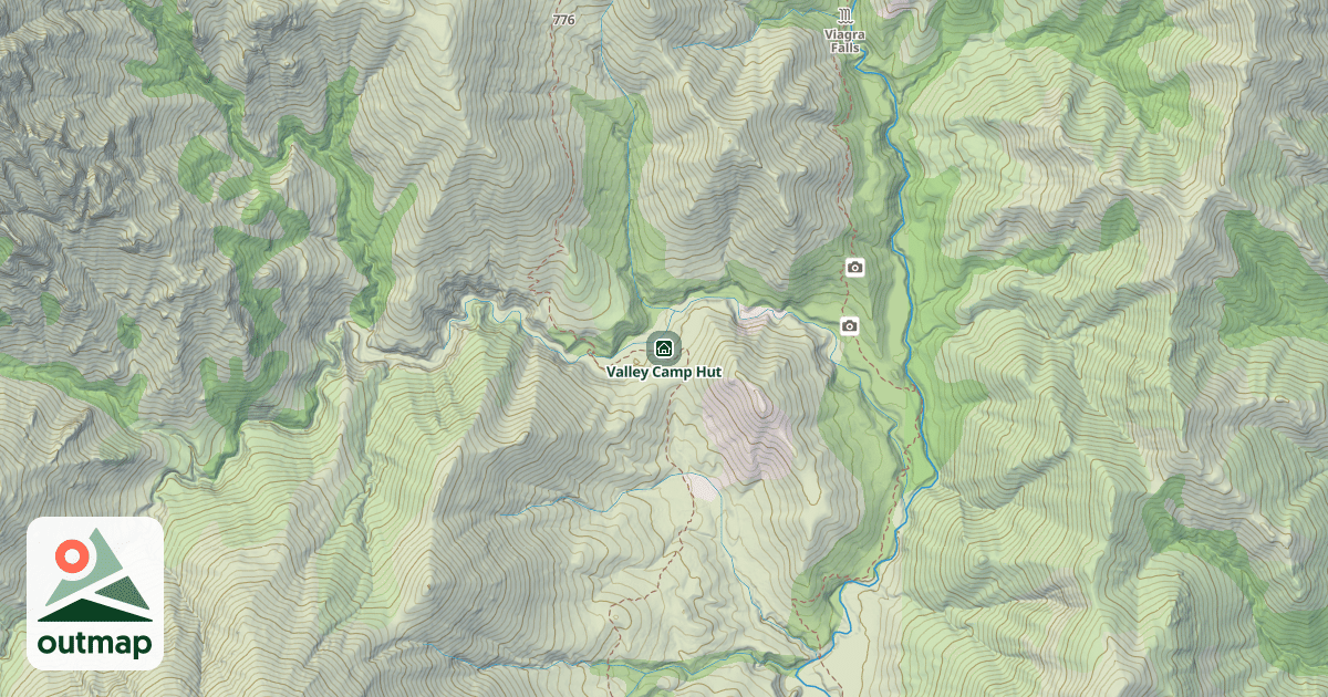 Map of Valley Camp Hut