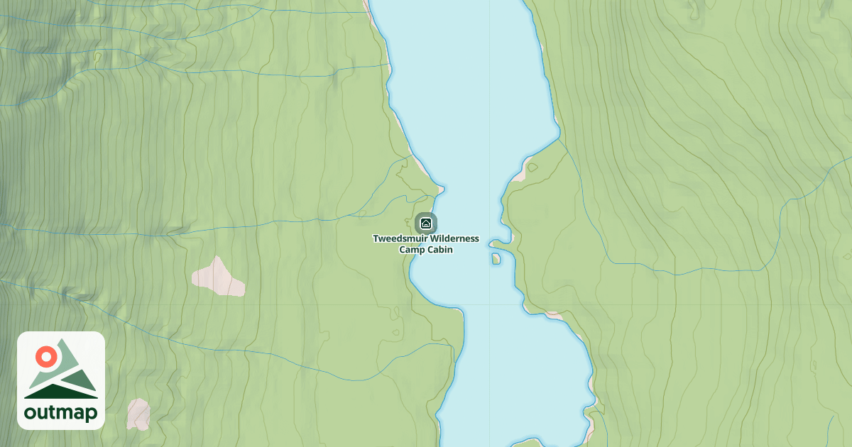 Map of Tweedsmuir Wilderness Camp Cabin