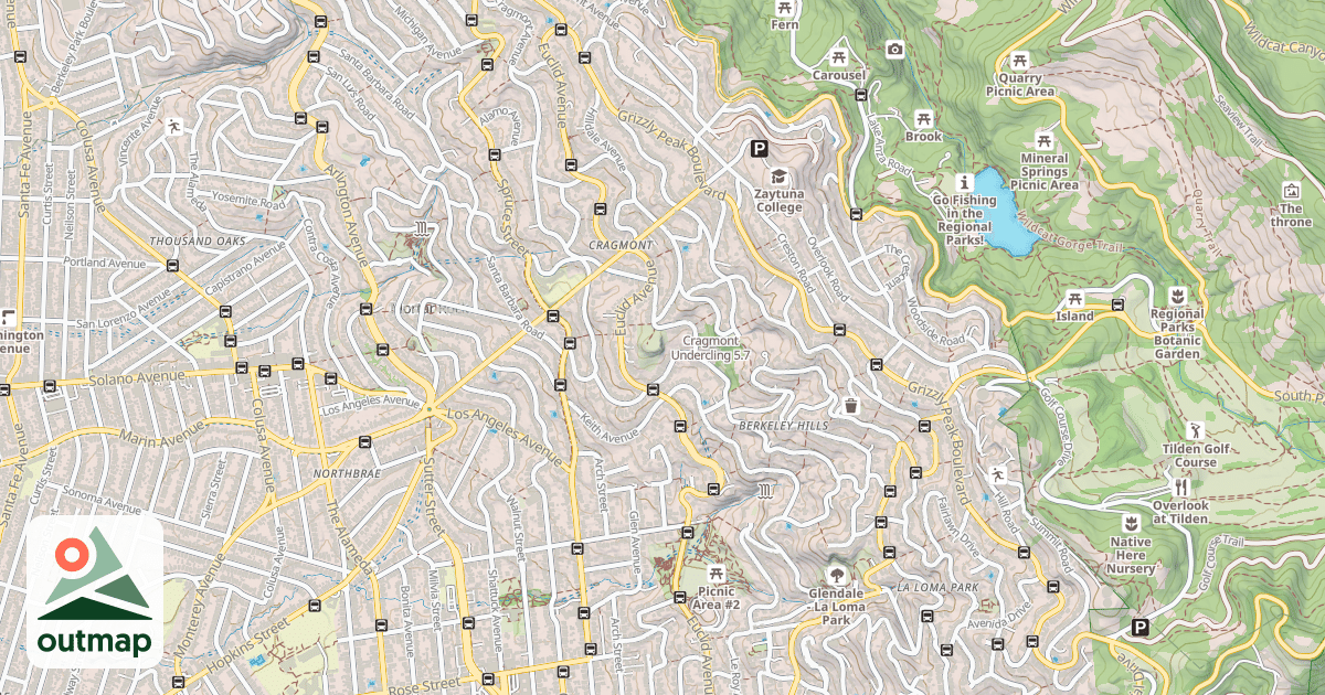 Map of Cragmont Undercling