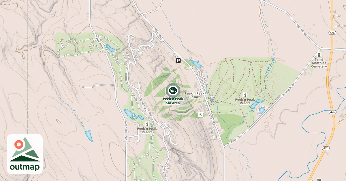 Map of Peek'n Peak Ski Area