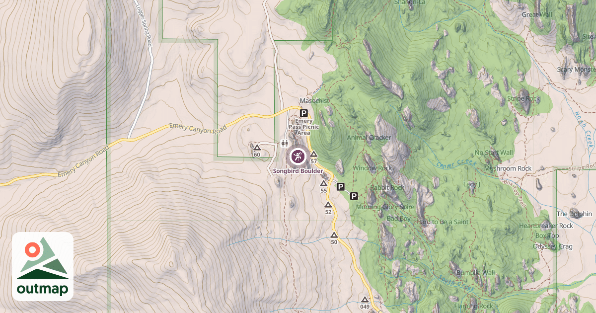 Map of Songbird Boulder
