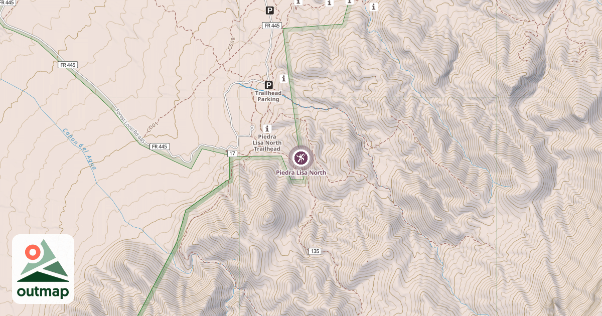 Map of Piedra Lisa North