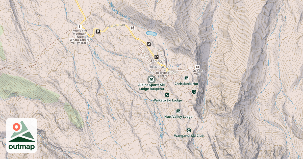 Map of Alpine Sports Ski Lodge Ruapehu
