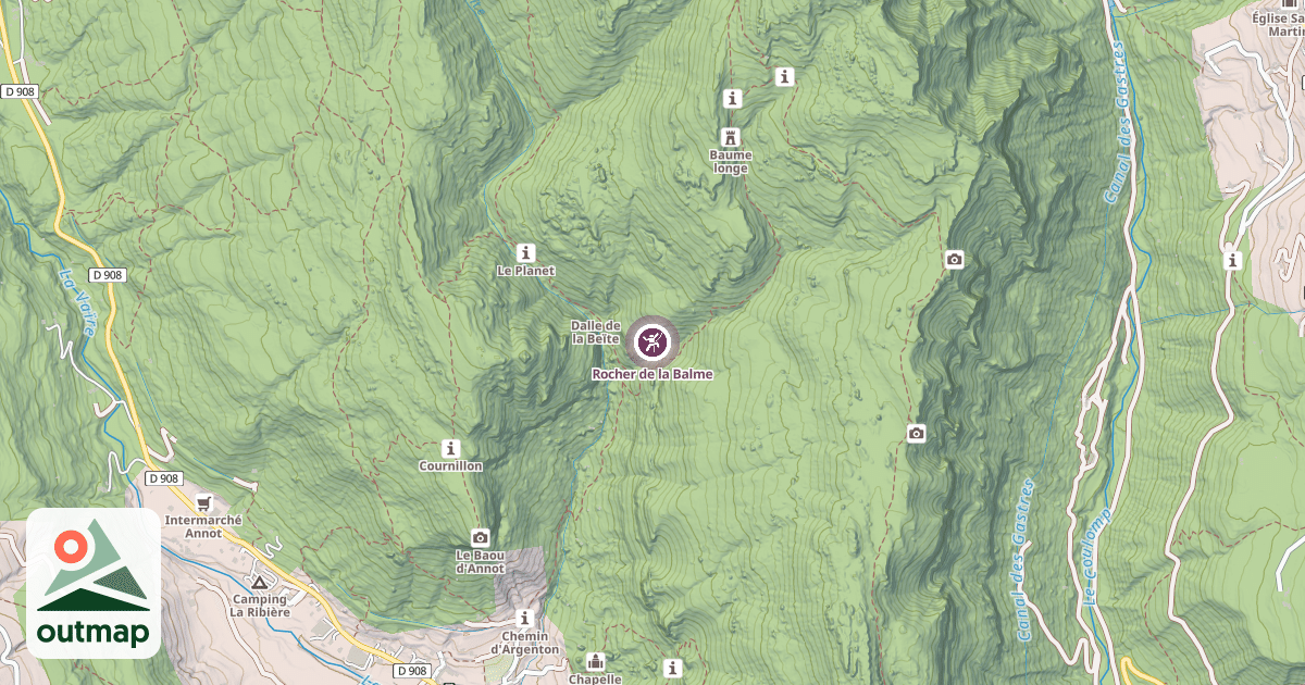 Map of Rocher de la Balme