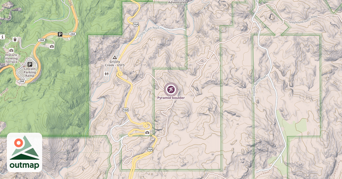 Map of Pyramid boulder