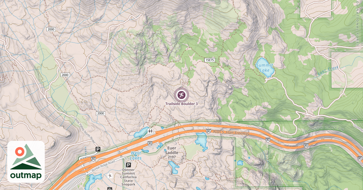 Map of Trailside Boulder 3
