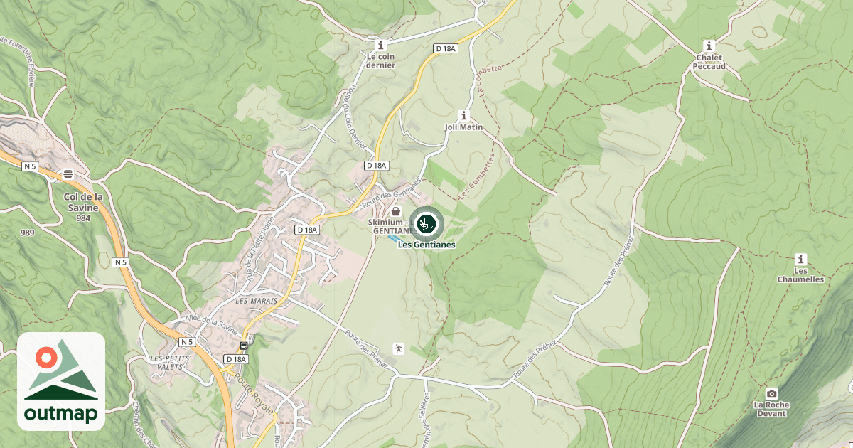 Map of Les Gentianes