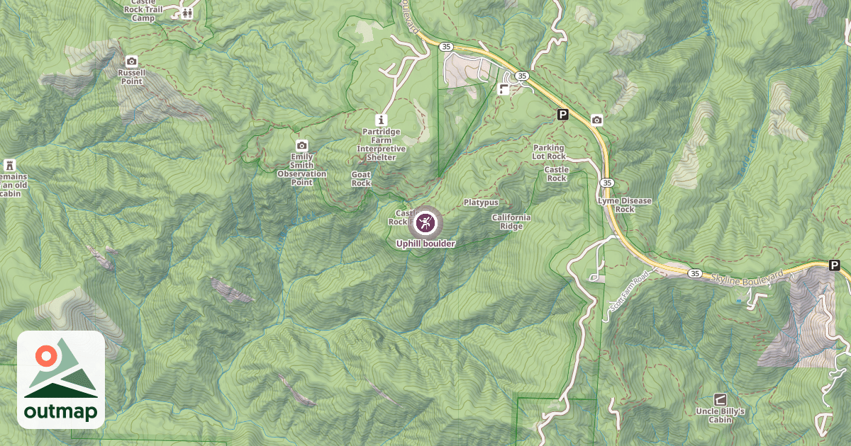 Map of Uphill boulder