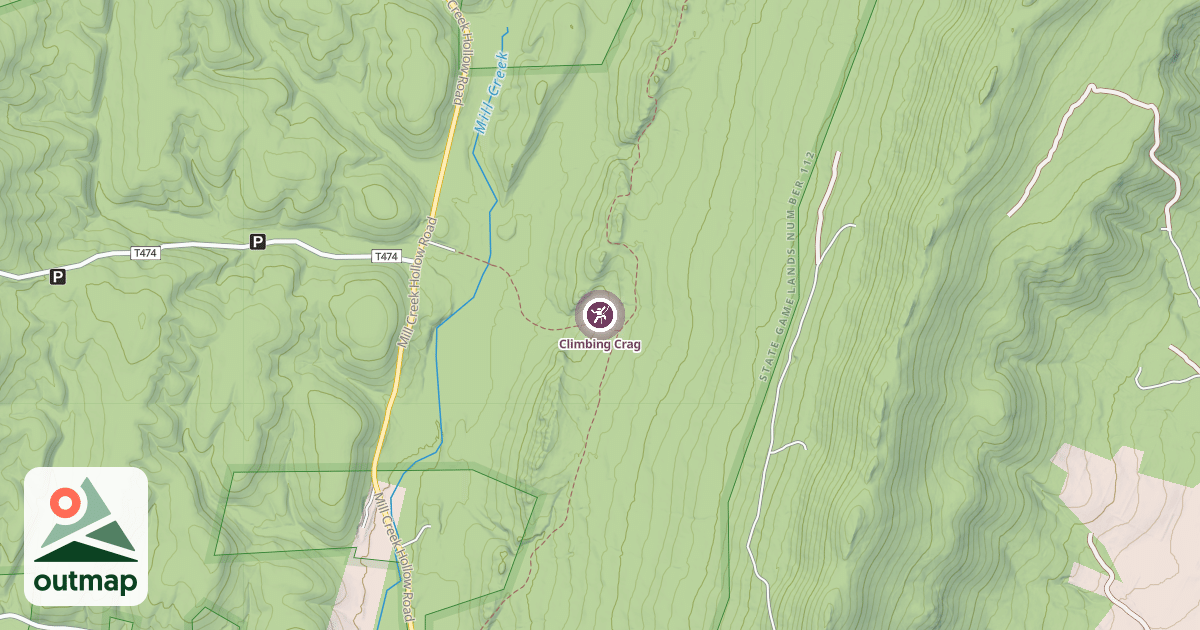 Map of Climbing Crag