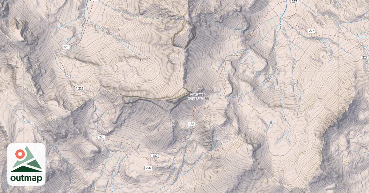 Map of Coxcomb North Face