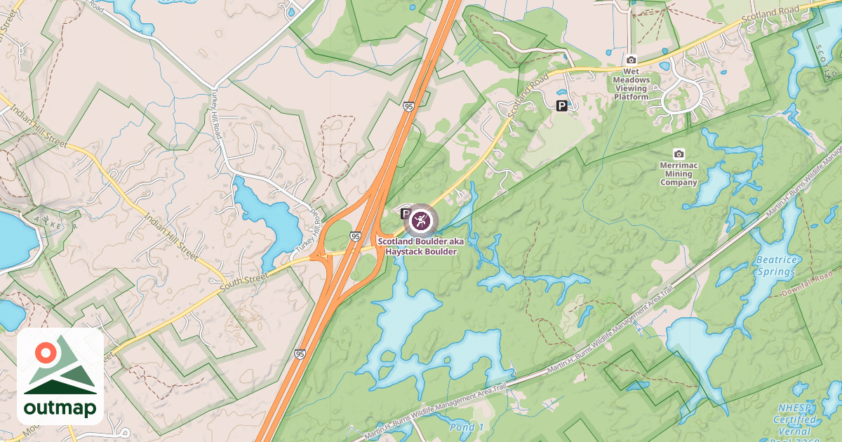 Map of Scotland Boulder aka Haystack Boulder