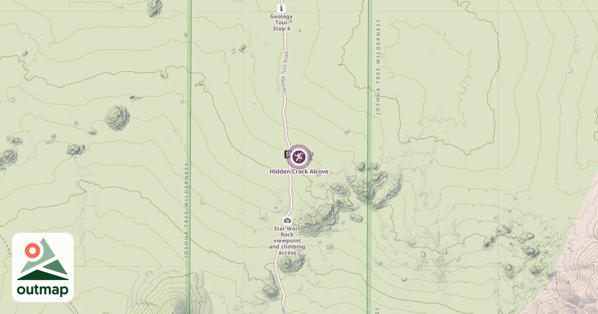 Map of Hidden Crack Alcove