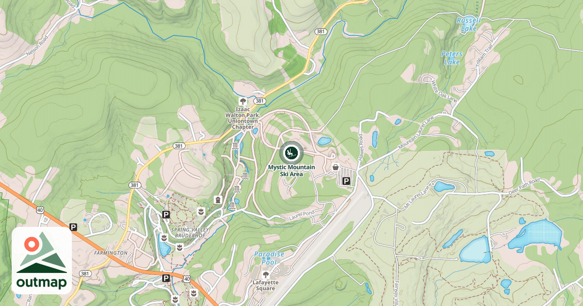 Map of Mystic Mountain Ski Area