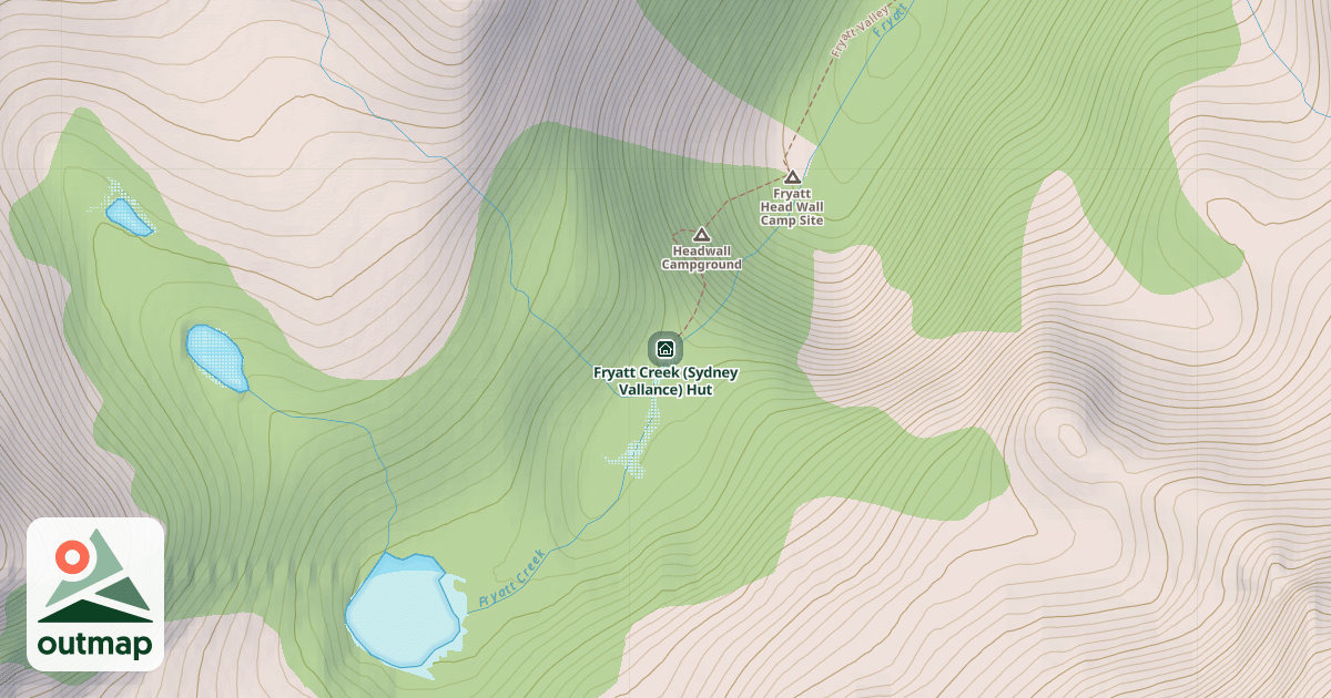 Map of Fryatt Creek (Sydney Vallance) Hut