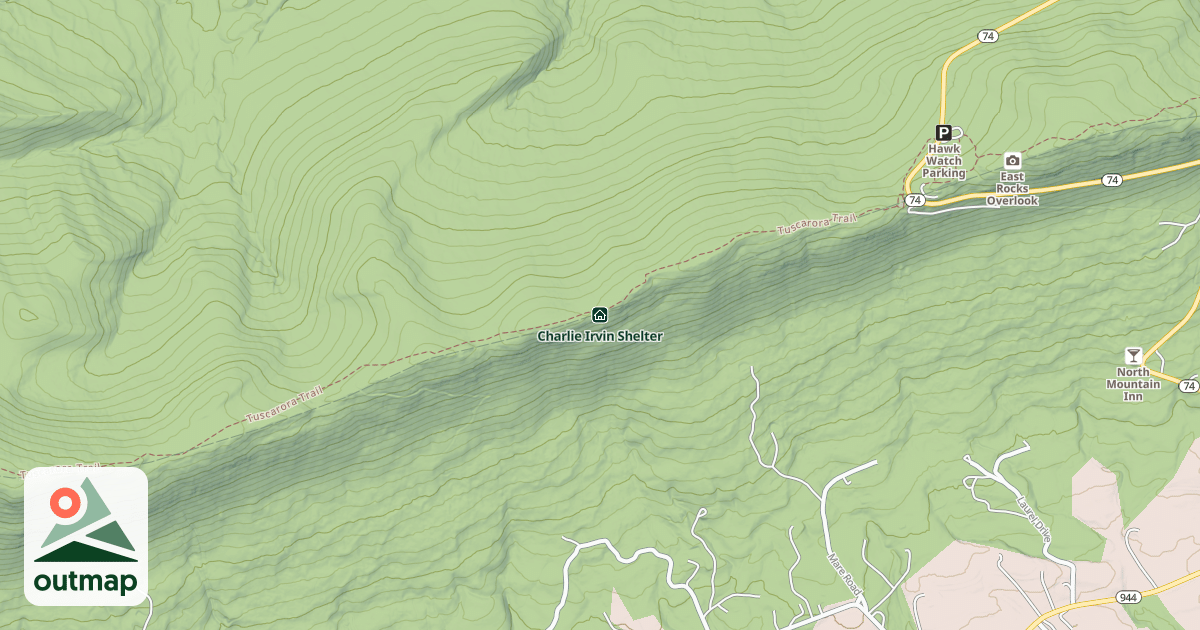 Map of Charlie Irvin Shelter