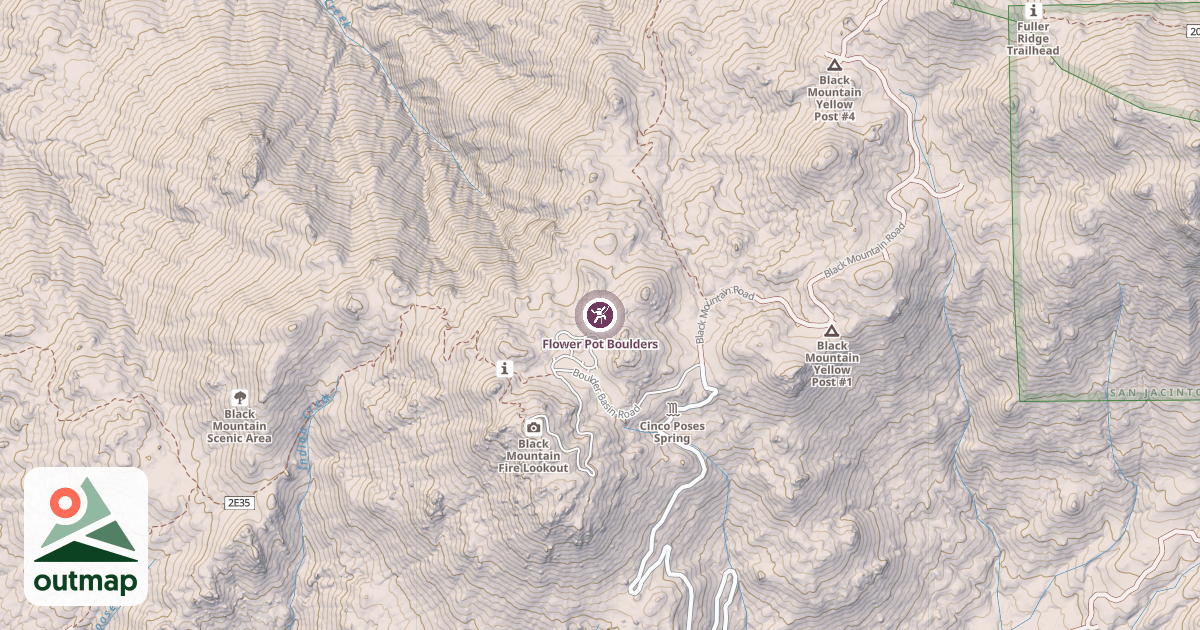Map of Flower Pot Boulders