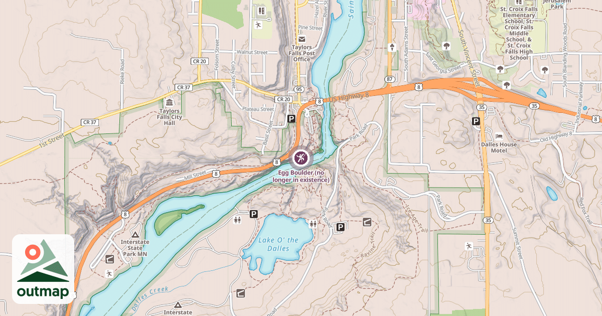 Map of Egg Boulder (no longer in existence)