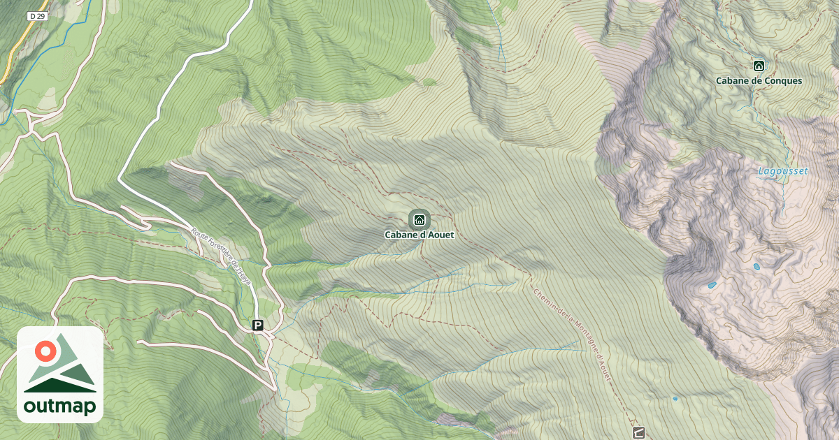 Map of Cabane d Aouet