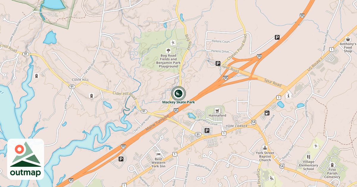 Map of Mackey Skate Park