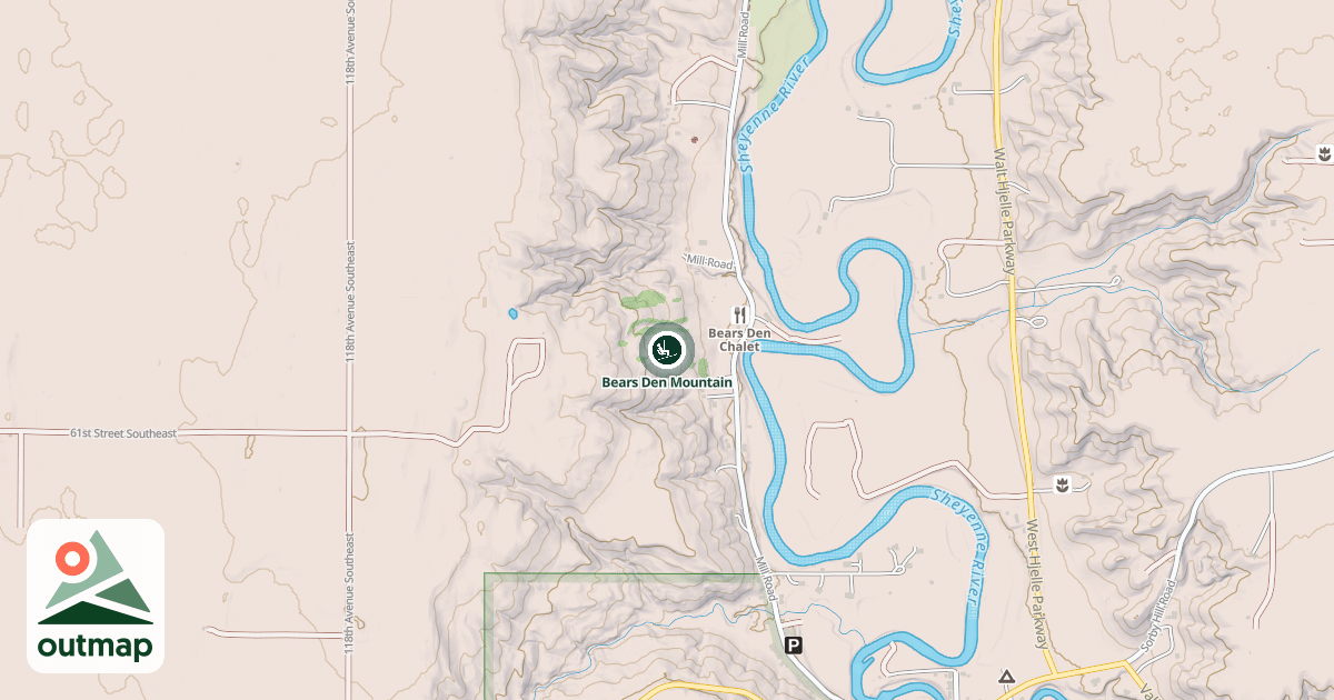 Map of Bears Den Mountain